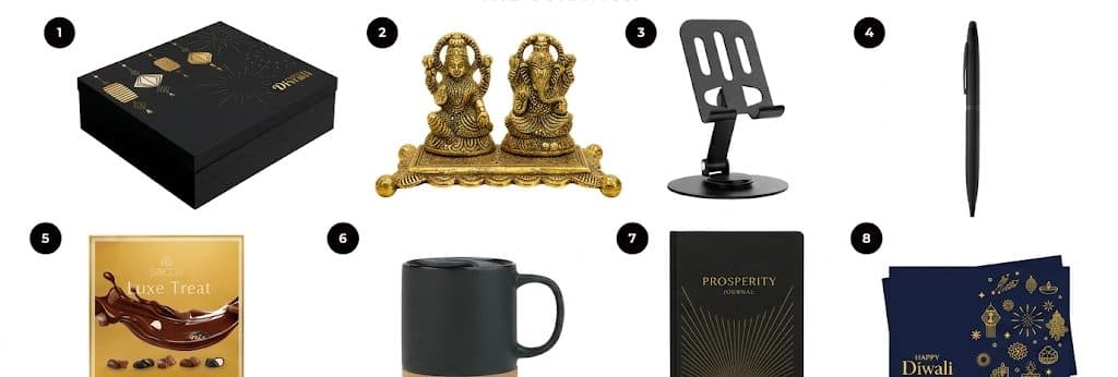 Everything inside The Prosperity Desk Set, laid out