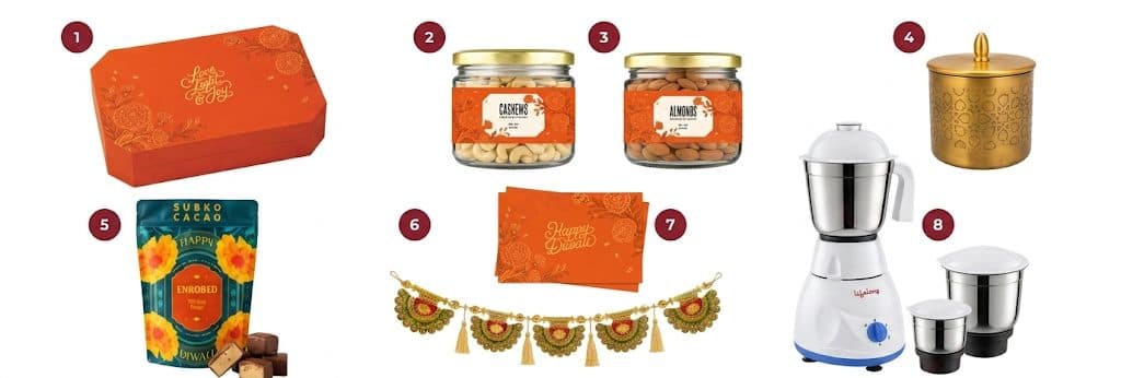 Everything inside Festive Essentials, laid out